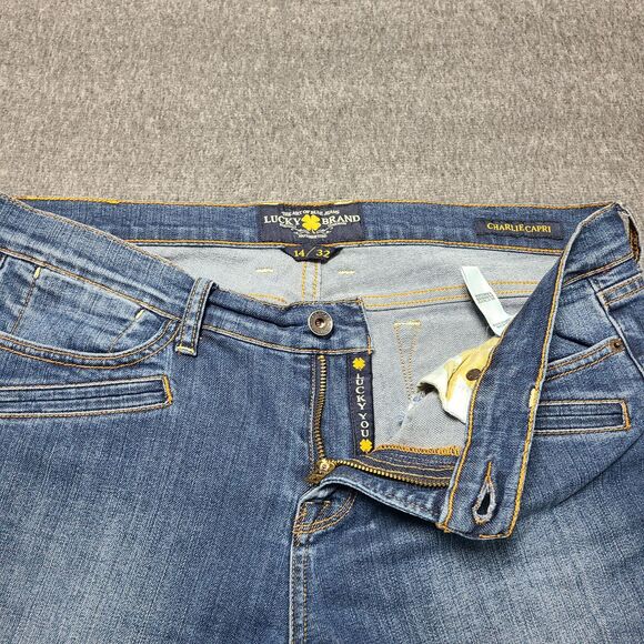 Lucky Brand Jeans Womens 14 Charlie Capri Skinny Ankle Zipper Denim Pants - Picture 4 of 11